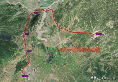 ​D6253次列车由景德镇北至南昌西，绕行九江